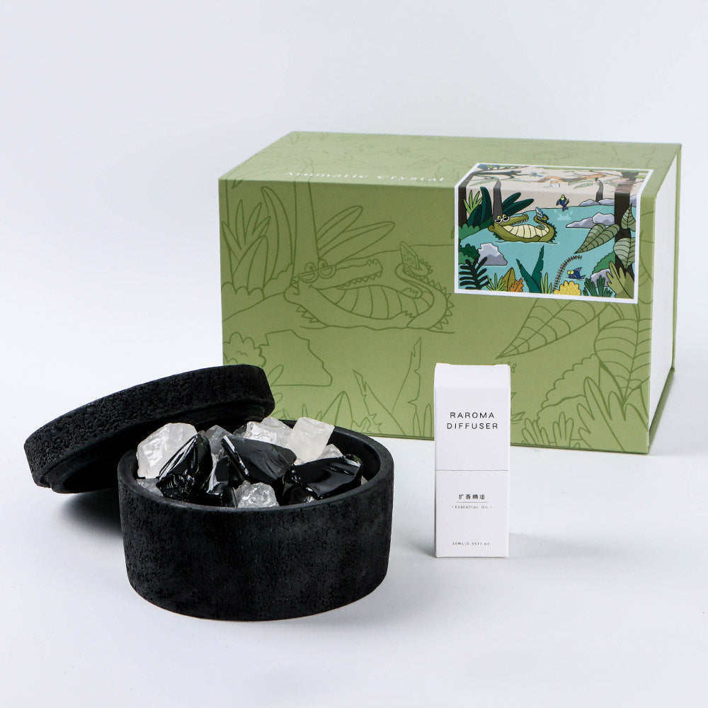 Cement Tank Fragrant Stone Crystal Stone Reed Diffuser Essential Oil Gift Box