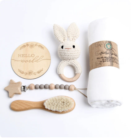 Christmas Reindeer Baby Baby Shower Gift Set Wooden Panda Toy