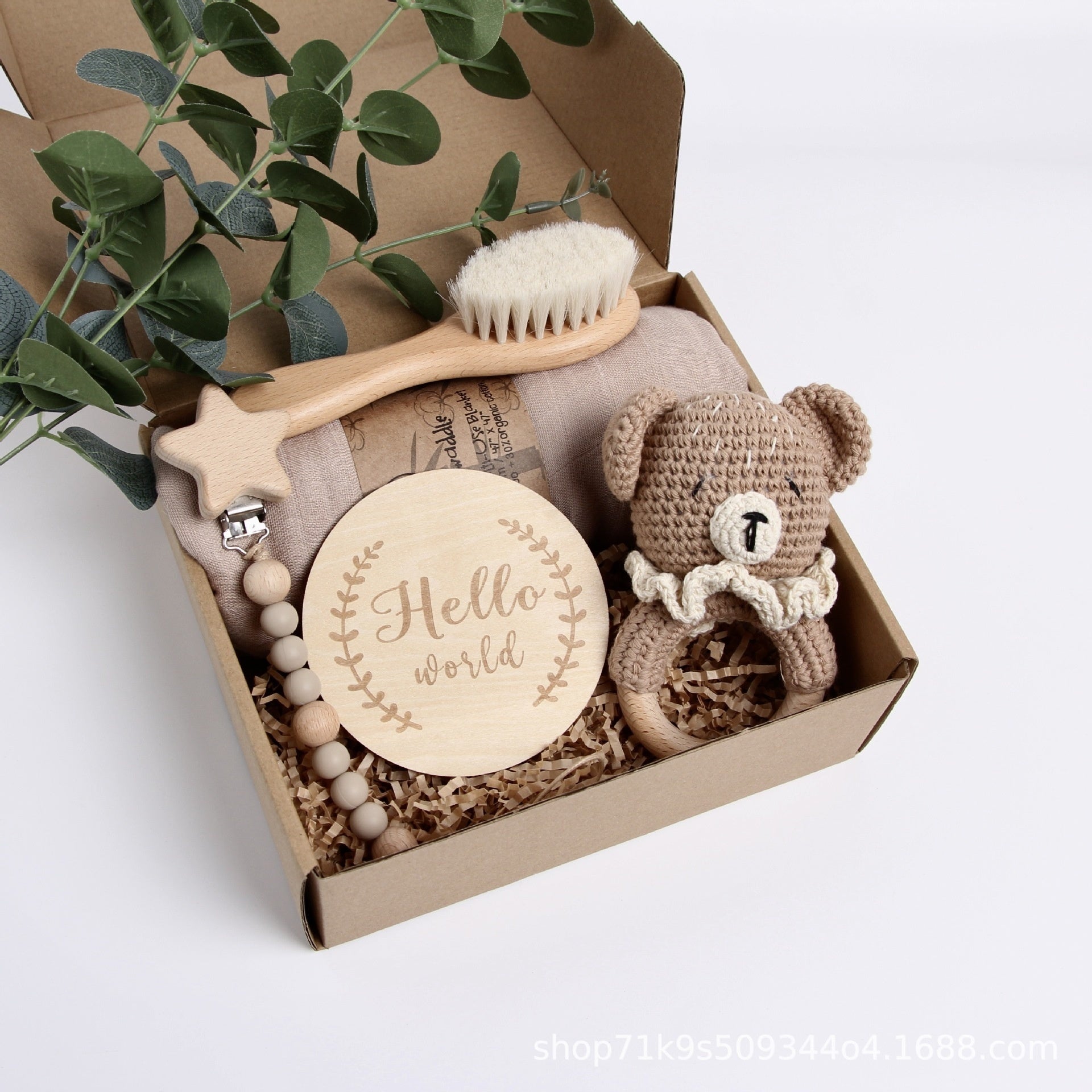 Christmas Reindeer Baby Baby Shower Gift Set Wooden Panda Toy