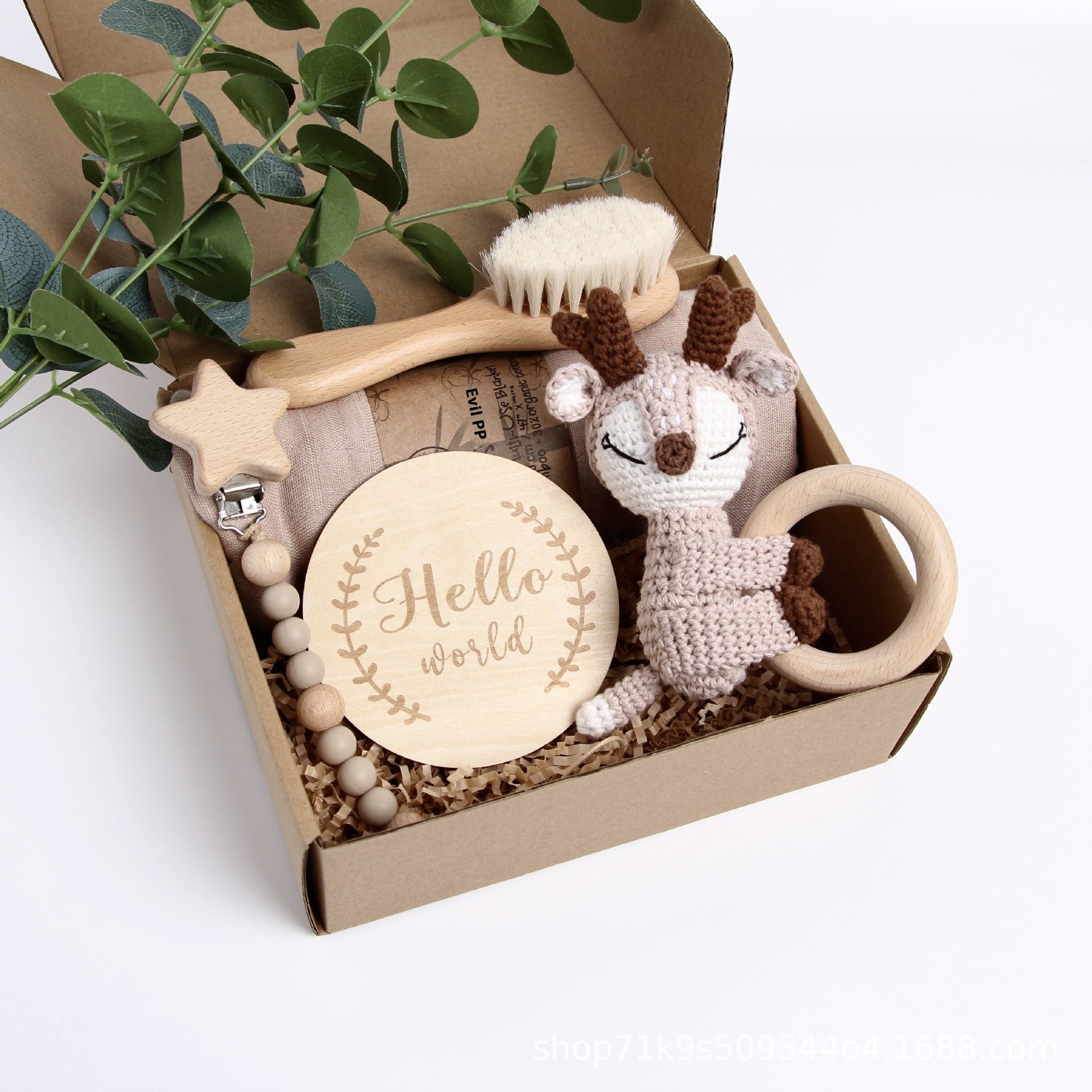 Christmas Reindeer Baby Baby Shower Gift Set Wooden Panda Toy