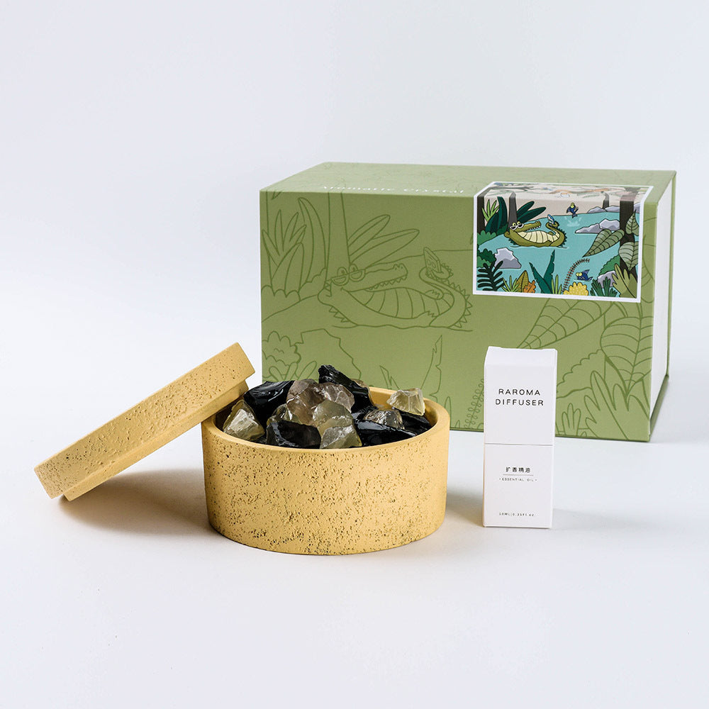 Cement Tank Fragrant Stone Crystal Stone Reed Diffuser Essential Oil Gift Box
